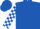 Royal blue, white and royal blue check sleeves