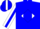 Blue, 'vw' on white diamond, white sleeves, blue diamond stripe