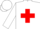 White, red cross