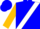 Blue, white sash, gold sleeves
