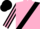 Pink, black sash, black and pink striped sleeves, black cap