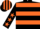 Black, orange hoops, black sleeves, orange stars, striped cap