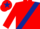 Red, dark blue sash, dark blue star on cap