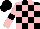 Black and pink check, pink sleeves, black armlets, black cap