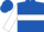 Royal blue, white hoop, white sleeves, royal blue armlet, royal blue cap