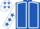 Royal blue, white seams, white sleeves, royal blue stars, white cap, royal blue stars