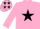 Pink, black star, black stars on cap