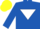 ROYAL BLUE, white inverted triangle, yellow cap