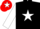 Black, white star & sleeves, red cap, white star
