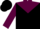 Black, maroon yoke, black bars on maroon sleeves