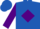 Royal blue, purple diamond & sleeves, royal blue cap