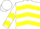 White, navy blue and yellow chevrons