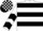 White & black hoops, black chevrons on sleeves, check cap