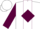 White, 'jf' on maroon diamond, maroon diamond stripe and cuffs on sleeves