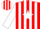 Red, white star, white lightning bolt stripes on sleeves