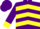 Purple, yellow inverted chevrons, yellow cuffs