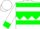 White, green 'green jeans' between green hoops, green diamond hoop, green cuffs