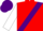 Red, purple sash, white sleeves, purple cap
