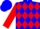 Blue, red diamonds, red crosses on sleeves
