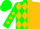 Green & gold halves, diamonds on back