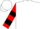 White, black seahorse with red 'c', black bars on sleeves