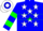 Blue, white stars, green hoop