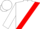 White, red 'b' on white heart on black and red sash, black and red hoops on white sleeves