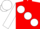 Red, large white spots, sleeves and cap