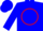 Blue, red 'j' in red circle