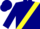 Navy blue, yellow sash, white band on sleeves