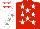 Red, white stars, white sleeves, grey stars, white cap, red stars
