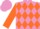 Mauve and Orange diamonds, orange sleeves