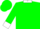 Green, white collar and cuffs