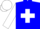 Blue body, white cross belts, white arms, white cap