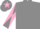 Grey, grey and pink diabolo on sleeves, grey cap, pink star