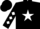Black, white star, white diamonds on sleeves