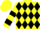 Yellow, yellow 'cjs' on black diamonds, black bars on sleeves