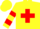 Yellow, red cross belts, hooped sleeves