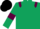 Dark green, maroon epaulets and armlets, black cap