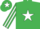 Emerald green, white star, striped sleeves and star on cap