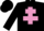 Black, mauve cross of lorraine
