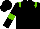 Black, Light Green epaulettes and armlets, Black cap