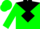 Green, black yoke, black diamond pattern, green cap