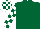 Dark green, white and dark green check sleeves and cap