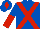 Royal Blue, Red cross belts, halved sleeves, Royal Blue cap, Red diamond