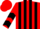 Red and black stripes, red sleeves, black chevrons