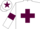 White body, maroon cross belts, white arms, maroon armlets, white cap, maroon star