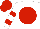 White, red disc, hooped sleeves & cap
