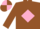 Brown, pink diamond, pink armlet, quartered cap
