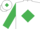 White, Emerald Green diamond on body and cap, Emerald Green sleeves, White armlets